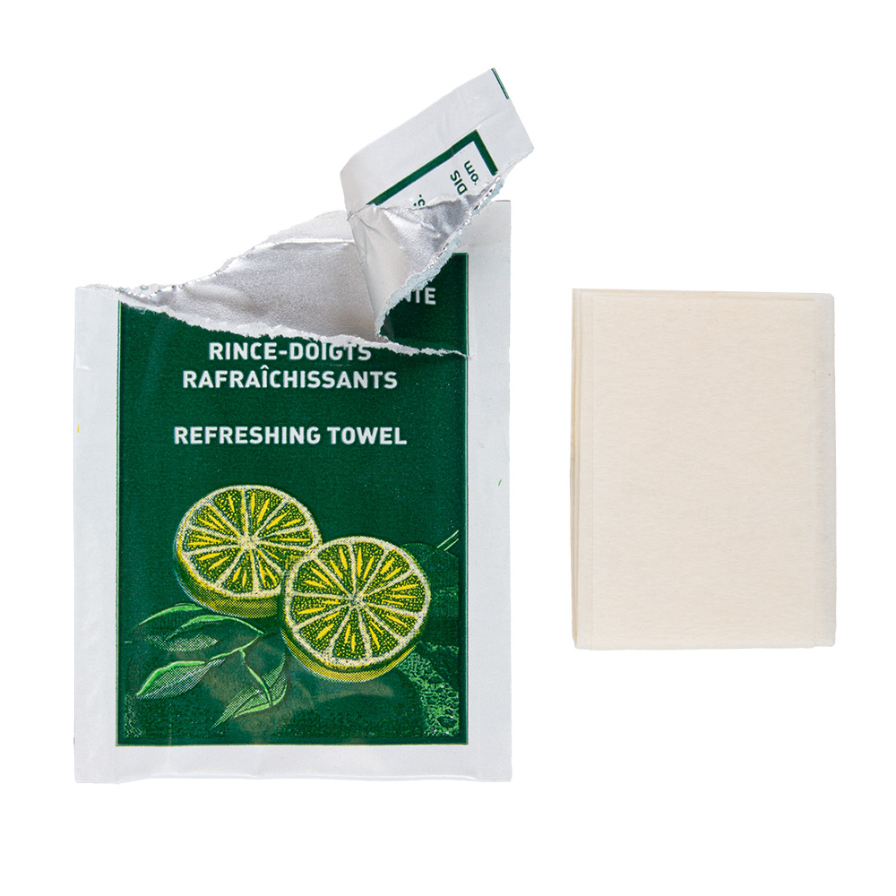 110.90-100 SALVIETTE RINFRESCANTE CITRON 45 G/M2 6x8 CM. BIANCO CELLULOSA