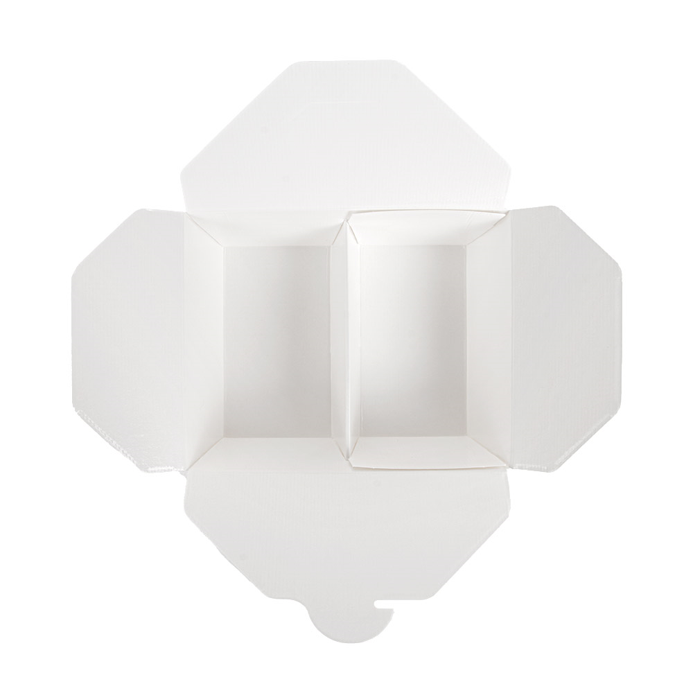 258.52-SCATOLE AMERICANE 2 SCOMPARTI 'THEPACK' 675 + 675 ML 15,2x12,1x6,5 CM BIANCO CARTONE NANO-MICRO + PP (50 u.)