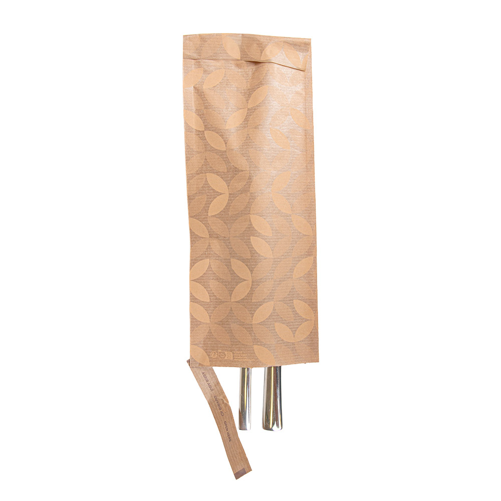 279.17-BUSTE PER POSATE CON PRETAGLIO LEAF 50 + 10 PE G/M2 10x26 CM NATURALE KRAFT A COSTINE (500 u.)