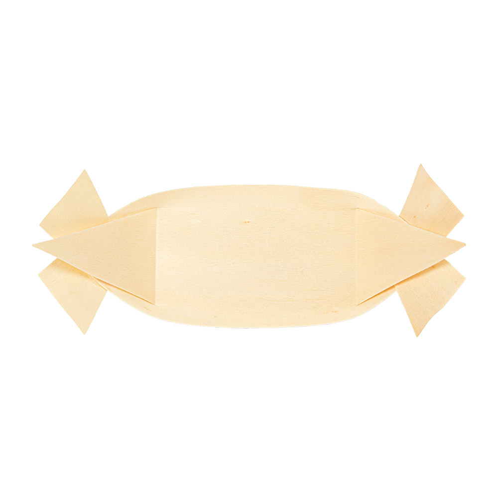 254.95-MINI RECIPIENTI PER SNACKS 'WOOD' 16,5x5,5x0,8 CM NATURALE LEGNO (10 u.)