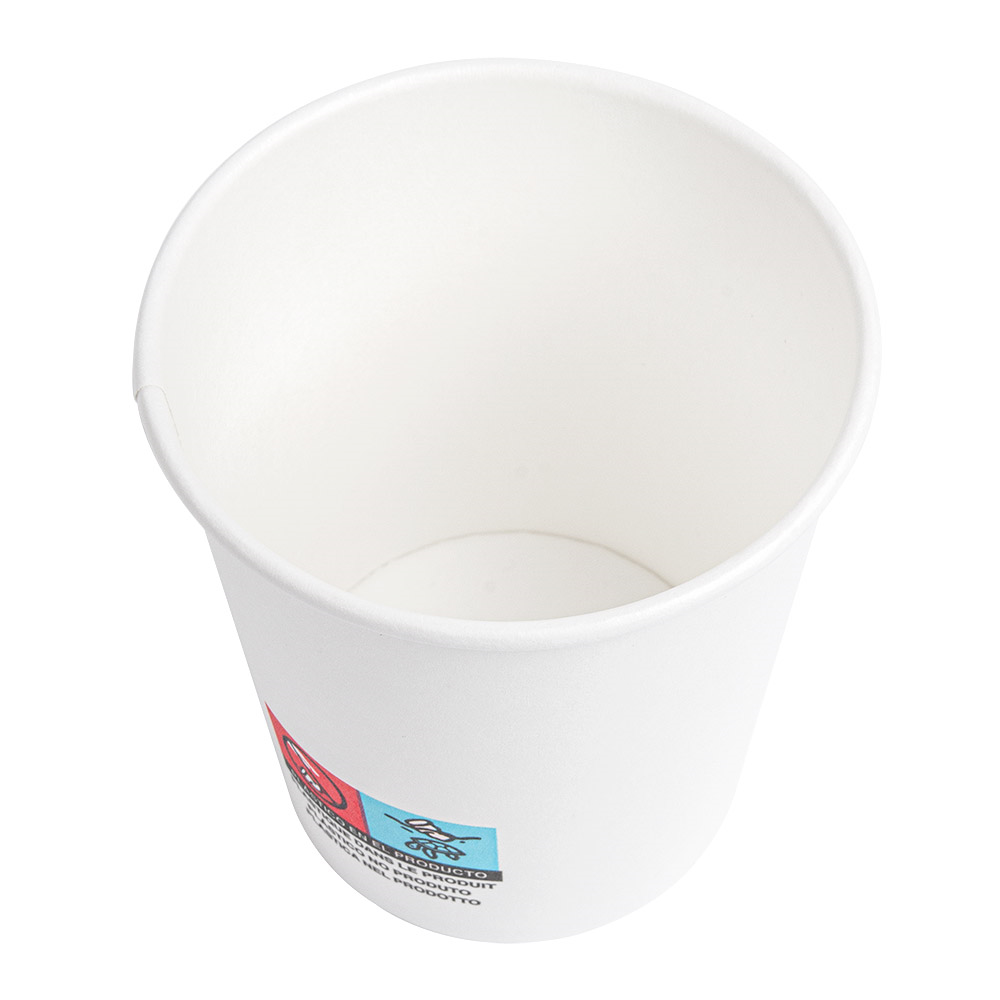 228.95-BICCHIERI BEVANDE CALDE 1 PARETE 180 ML - 6 oz 260 + 18 PE G/M2 Ø7,2/5,3x7,8 CM BIANCO CARTONE (50 u.)