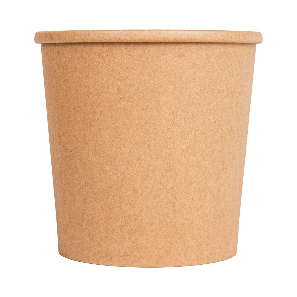 279.31-CONTENITORI CON COPERCHI 780 ML - 26 oz 330 + 18 PE G/M2 Ø11,6/9,3x11 CM NATURALE KRAFT (25 u.)