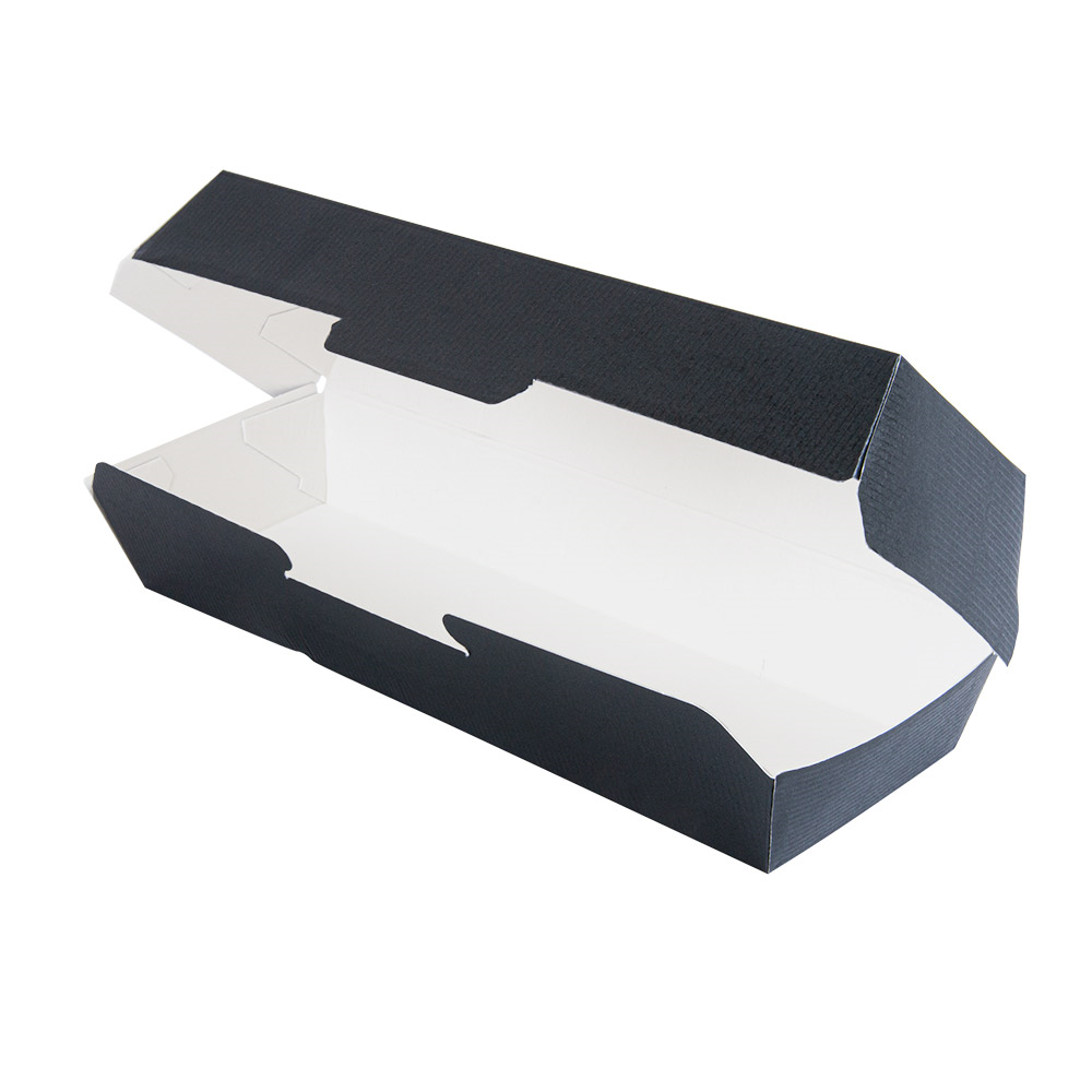 252.13-VASCHETTE "HOT DOG" 'THEPACK' 23,2x9x6,3 CM NERO CARTONE NANO-MICRO (50 u.)