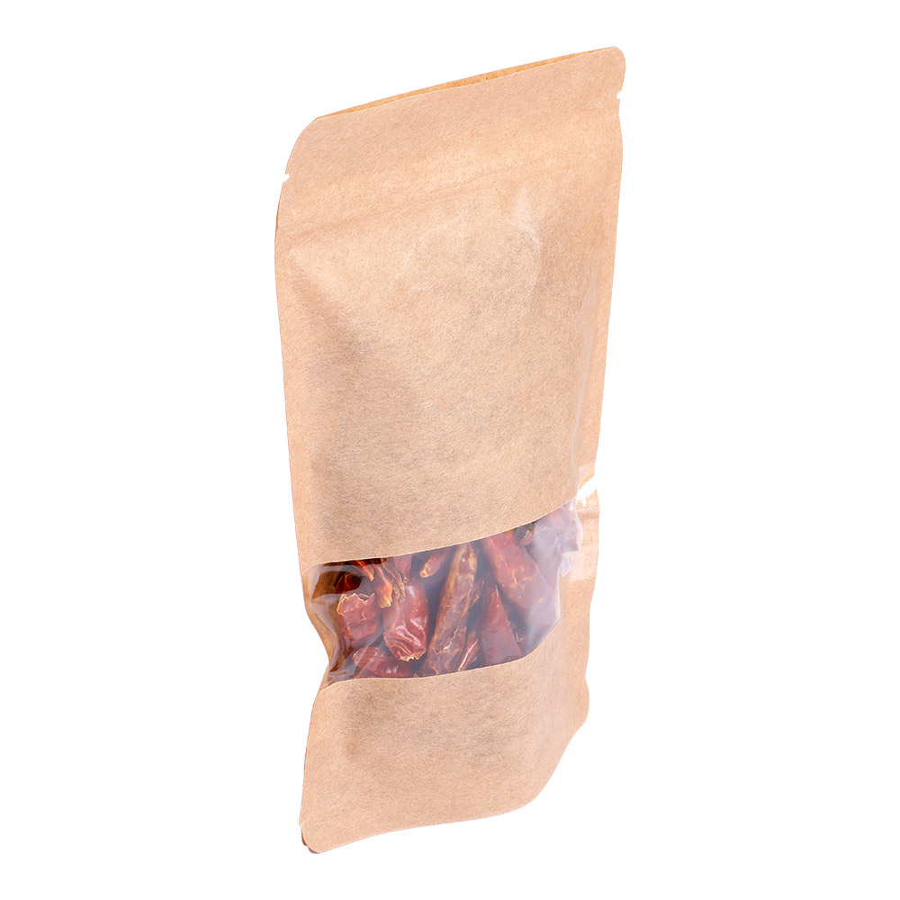 258.03-SACCHE CON CHIUSURA ZIP 250 GR 45 + 13 PET + 27 CPP G/M2 13+3,5x22,5 CM NATURALE KRAFT (50 u.)