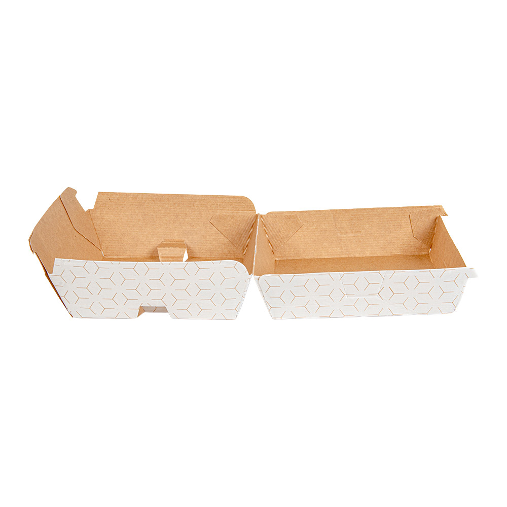 278.67-SCATOLE HAMBURGER 'THEPACK' CUBE 14,7x14x7 CM BIANCO/NATURALE CARTONE NANO-MICRO (50 u.)