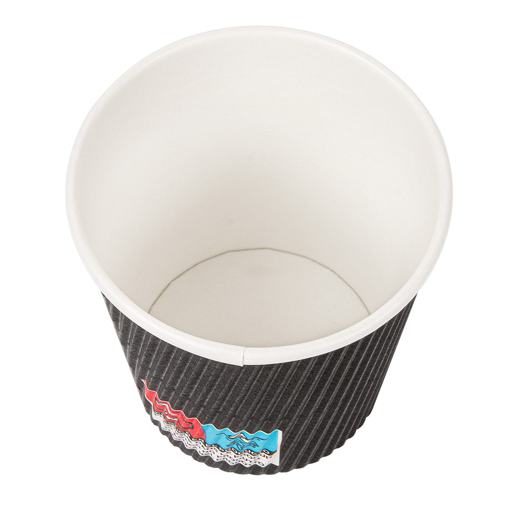 220.52-BICCHIERI BEVANDE CALDE DOPPIA PARETE 180 ML - 6 oz 260 + 250 + 18 PE G/M2 Ø7,2/5,3x7,8 CM NERO CARTONE (25 u.)