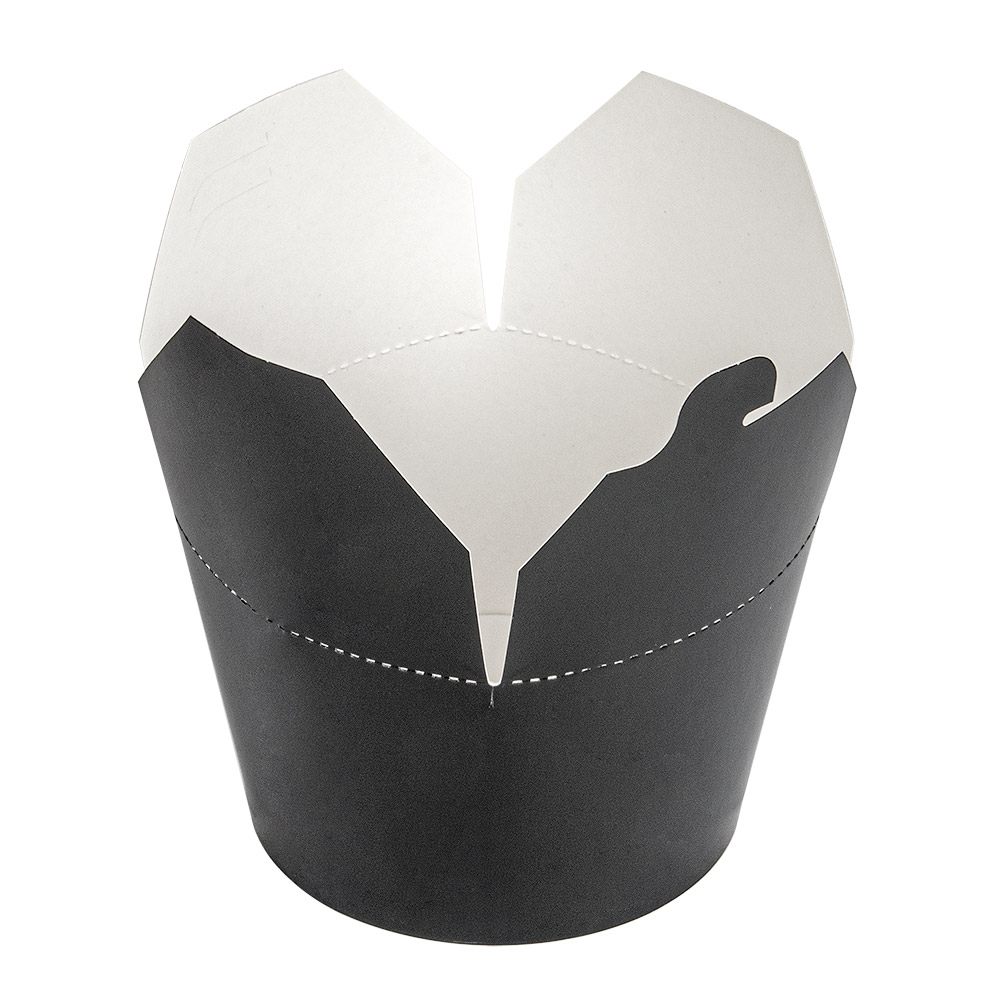 256.86-RICIPIENTI INSALATA 1000 ML 305 + 18 PE G/M2 Ø12,3x8,5 CM NERO CARTONE (50 u.)