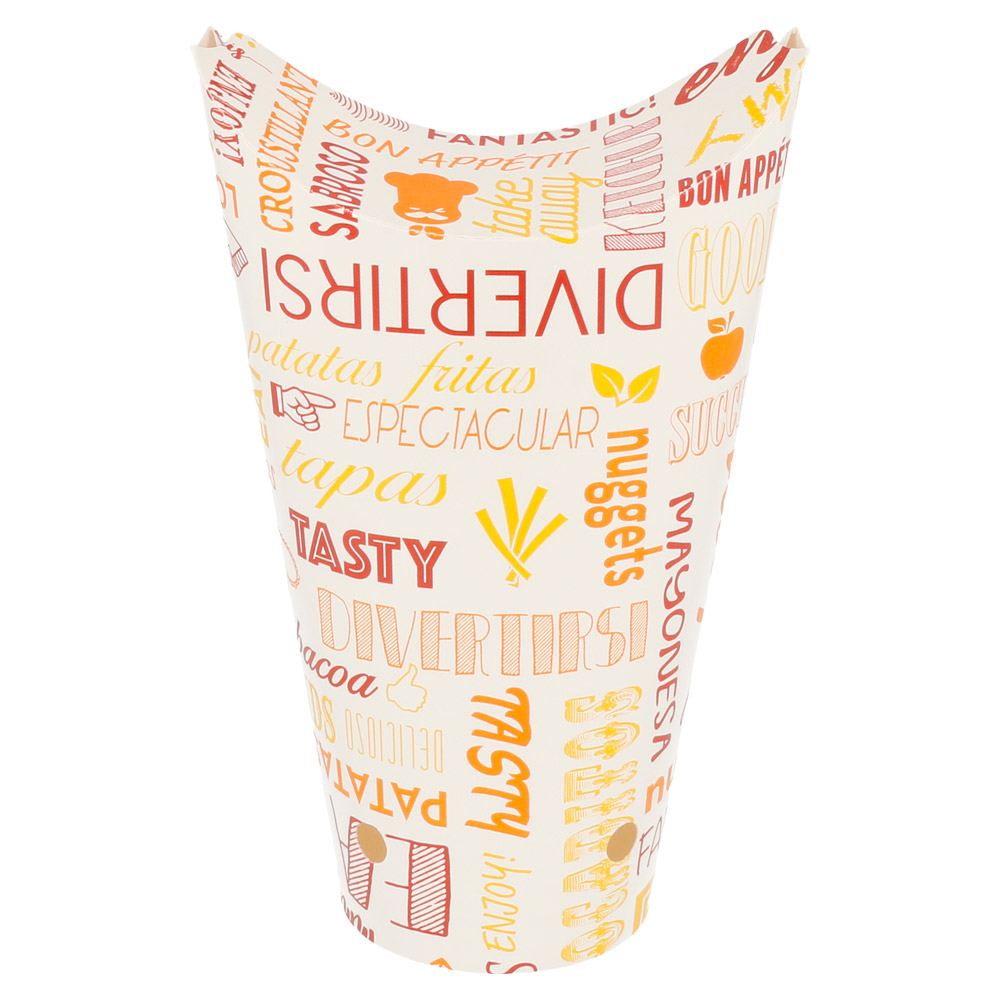 229.63-BICCHIERE PER FRITTI CHIUSO 'PAROLE' 22 OZ - 660 ML 220 + 18PE G/M2 8,5x18 CM BIANCO CARTONE (50 u.)