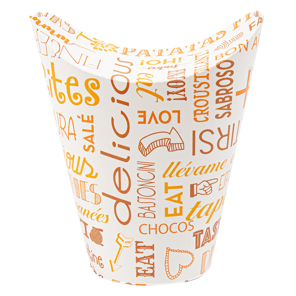 229.62-BICCHIERE PER FRITTI CHIUSO 'PAROLE' 16 OZ - 480 ML 220 + 18PE G/M2 8,5x14 CM BIANCO CARTONE (50 u.)