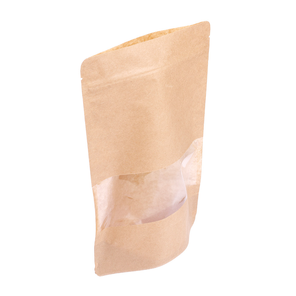 258.05-SACCHE CON CHIUSURA ZIP 1000 GR 45 + 13 PET + 27 CPP G/M2 20+5x30 CM NATURALE KRAFT (50 u.)