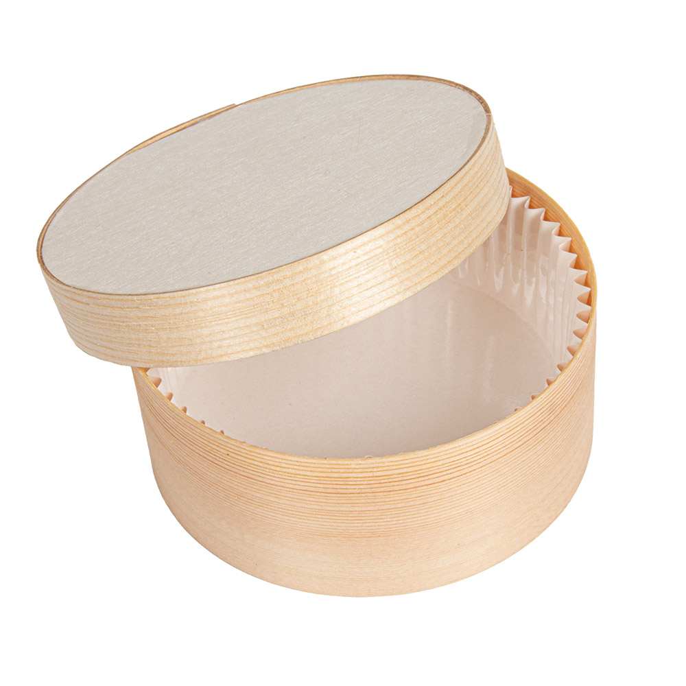 280.46-MINI SCATOLE CILINDRICHE COPERCHIO E CAPSULA 'WOOD' 365 ML Ø 10,4x4,2 CM NATURALE LEGNO (10 u.)