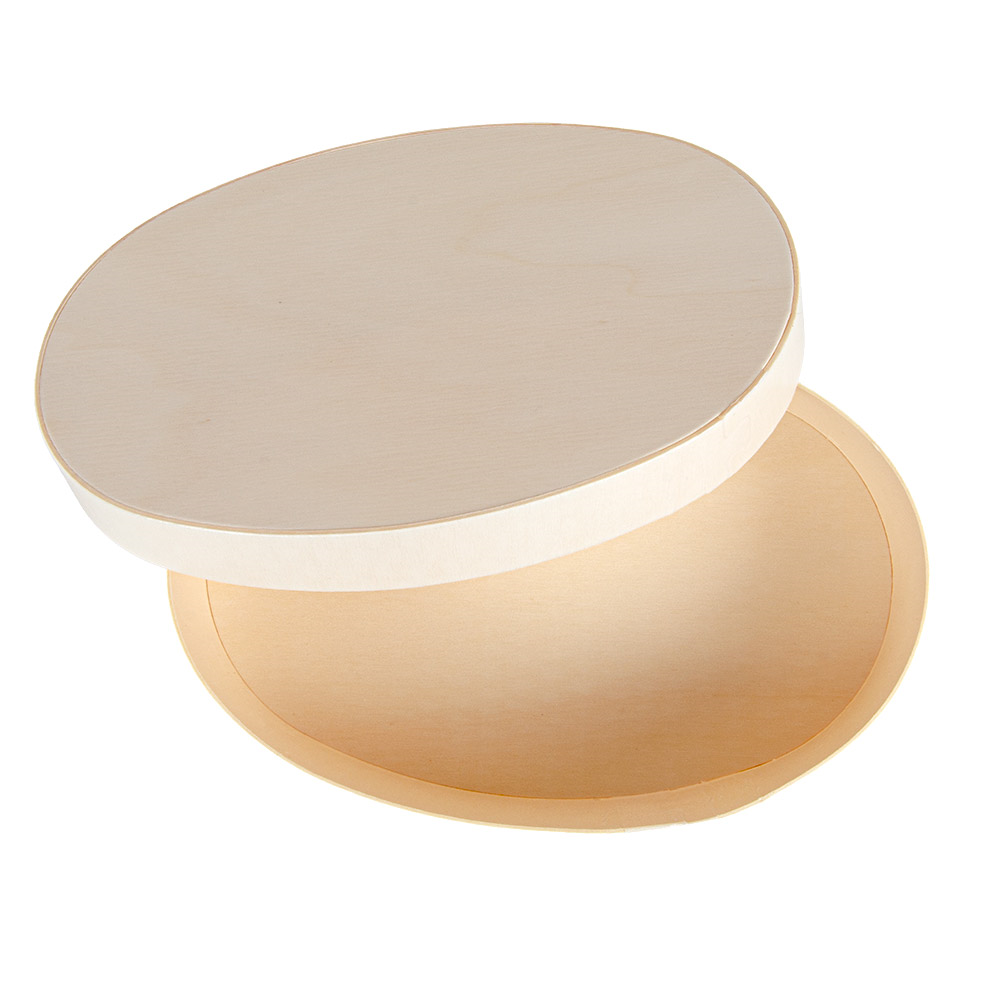 266.08-MINI SCATOLA OVALE CON COPERCHIO 'WOOD' 16x10,5x5 CM NATURALE LEGNO