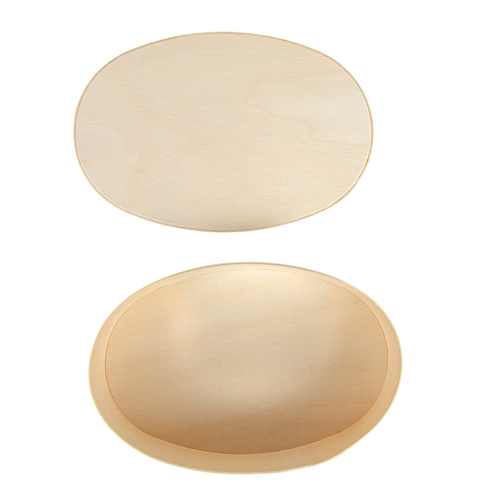 266.08-MINI SCATOLA OVALE CON COPERCHIO 'WOOD' 16x10,5x5 CM NATURALE LEGNO