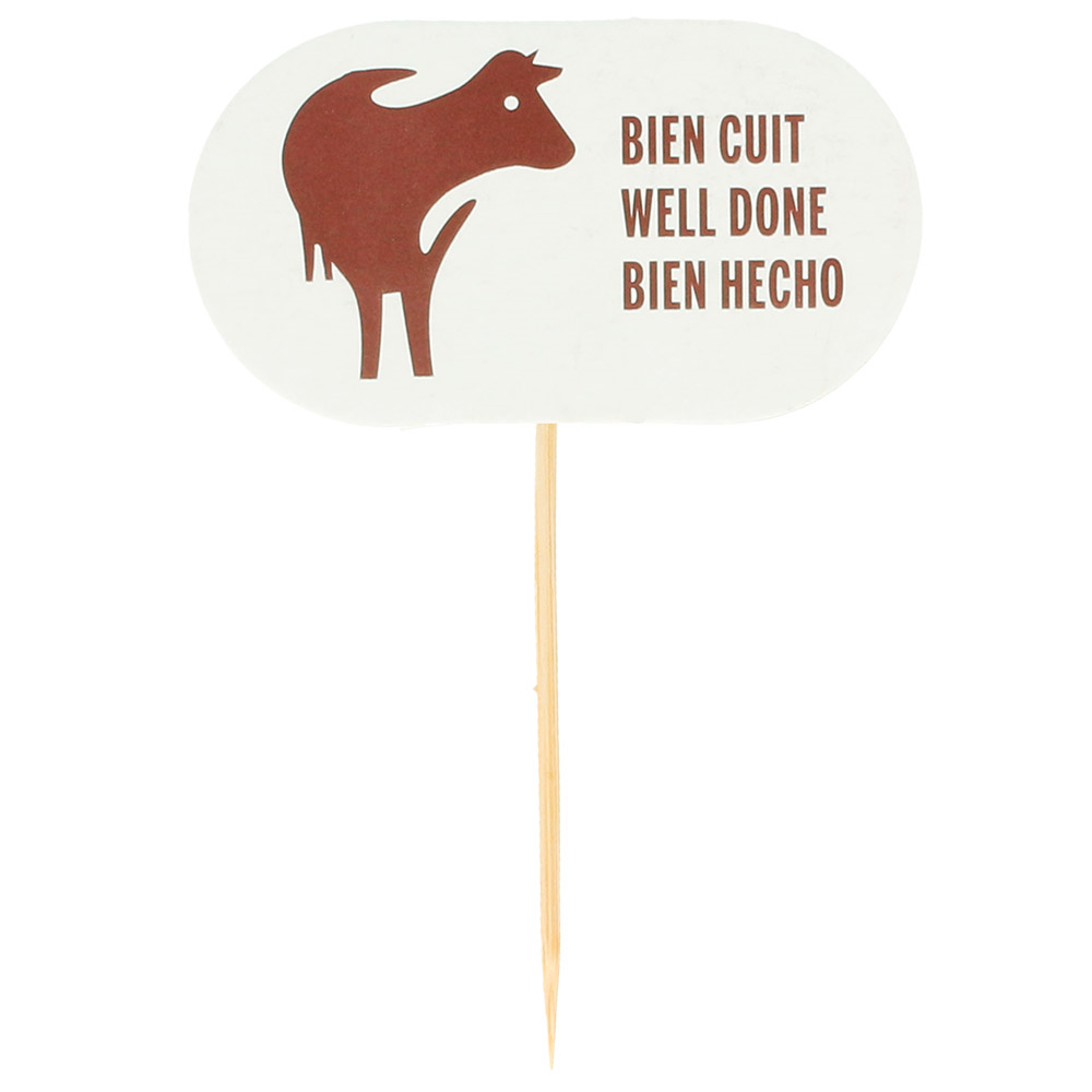 112.13-STEAK MARKER - BEN COTTA 8 CM BIANCO LEGNO (100 u.)