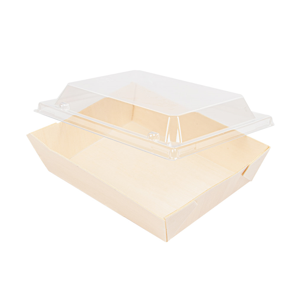 254.89-COMBO BARCHETTE + COPPERCHIO PET 'WOOD' 16x12x3,6 CM NATURALE LEGNO (50 u.)