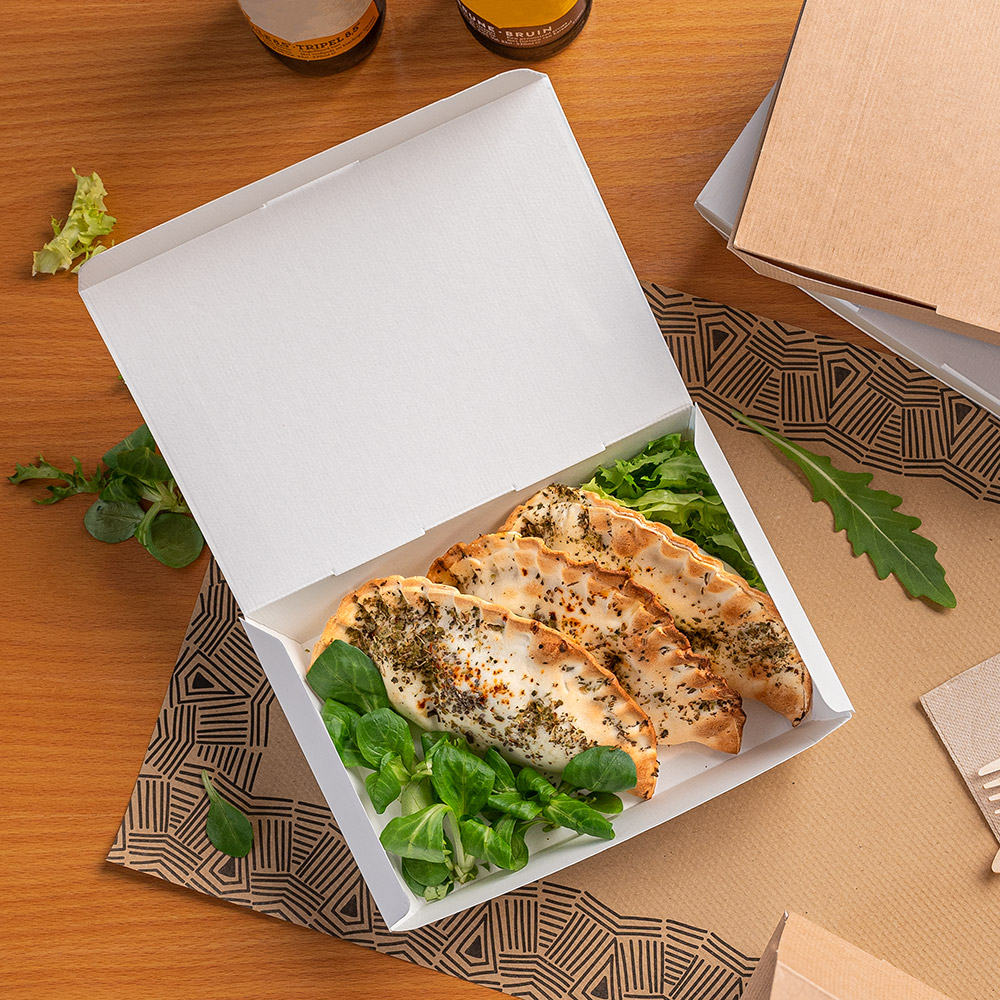 235.13-SCATOLE "LUNCH BOX" COPPERCHIO 'THEPACK' 500 ML (16 oz) 14x9,7x5 CM BIANCO CARTONE NANO-MICRO (60 u.)