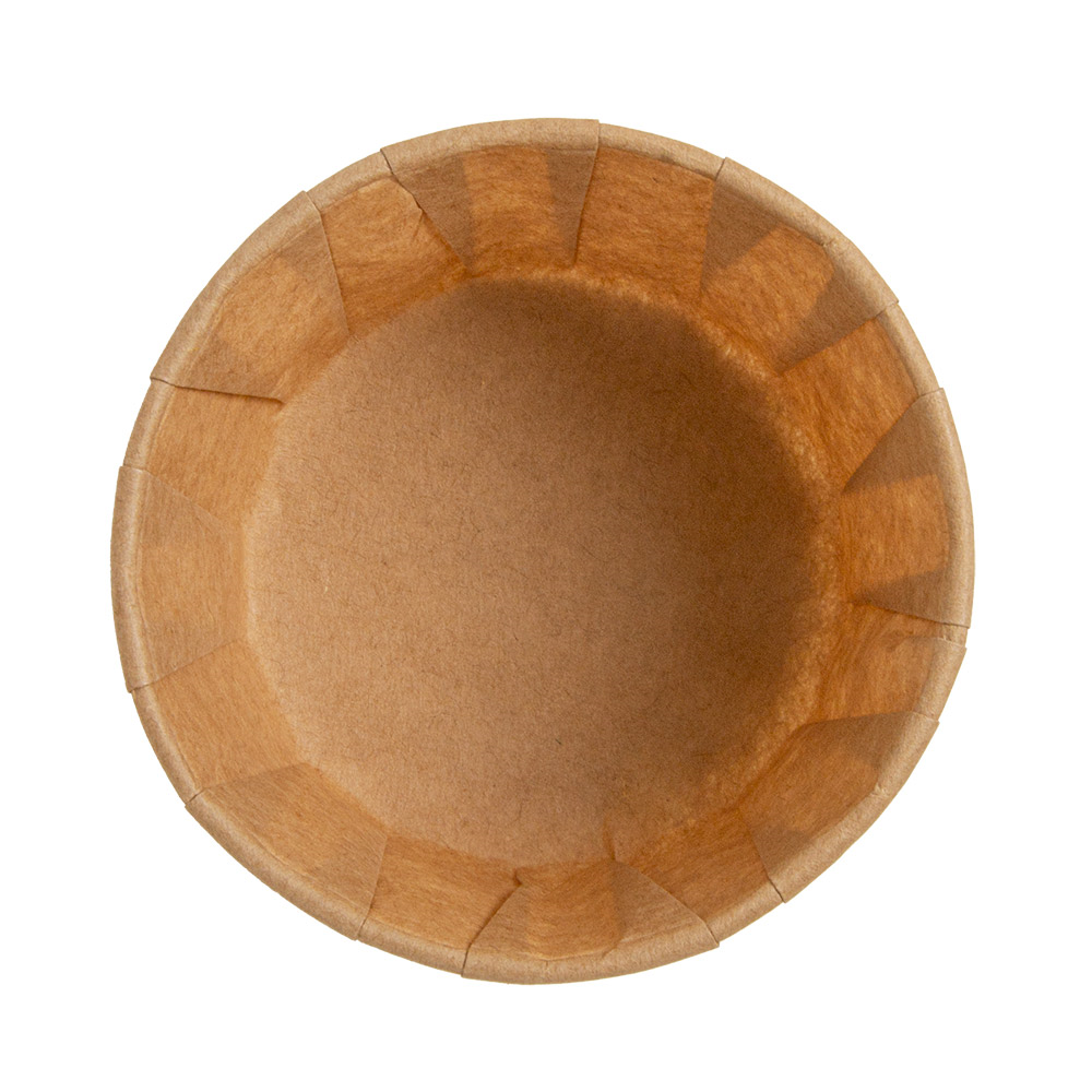 268.35-TERRINA DI CARTA PLISSETTATA 165 ML (5,5 oz) 80 G/M2 Ø8/6x4,3 CM NATURALE PERGAMANA ANTIGRASSI (250 u.)