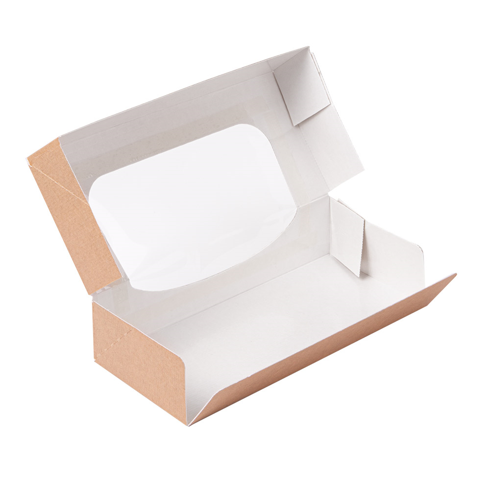 253.37-CONTENITORI SUSHI+FINESTRA 'THEPACK' 19,7x9x4,5 CM MARRONE CARTONE NANO-MICRO + OPP (50 u.)
