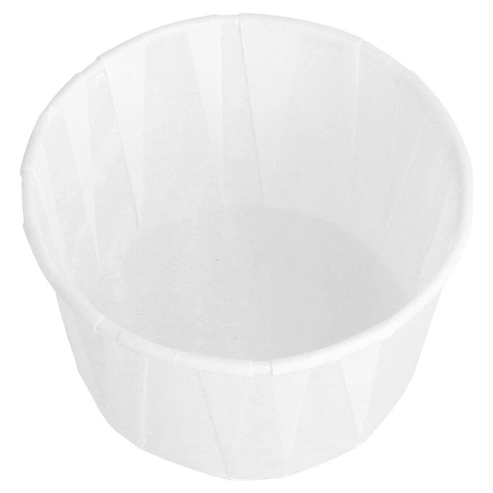 126.77-TERRINA CARTA PLISSETTATA 90 ML (3 oz) 80 G/M2 Ø6,5/4,9x3,8 CM BIANCO PERGAMANA ANTIGRASSI (250 u.)