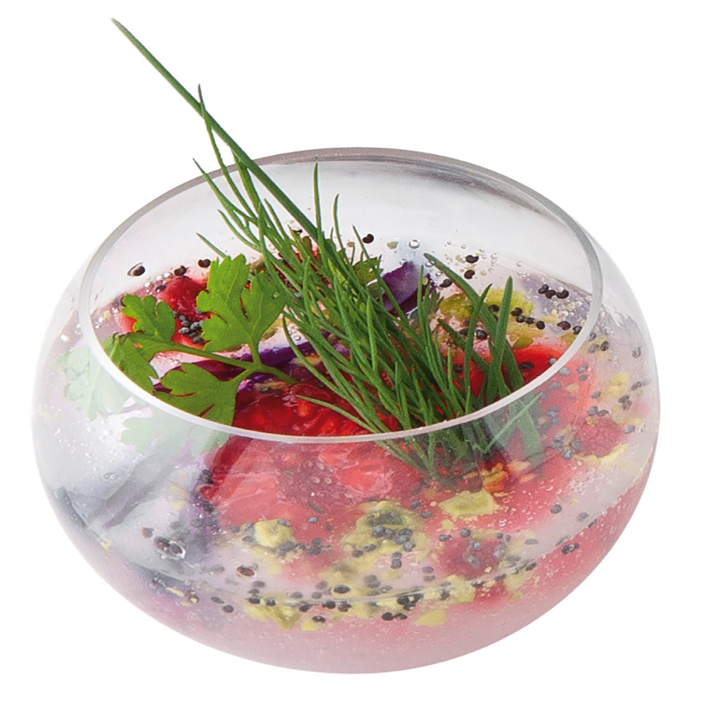 144.98-CONTENITORI APERITIVO SFERA 75 ML 5,7x4 CM TRASPARENTE APET (5 u.)
