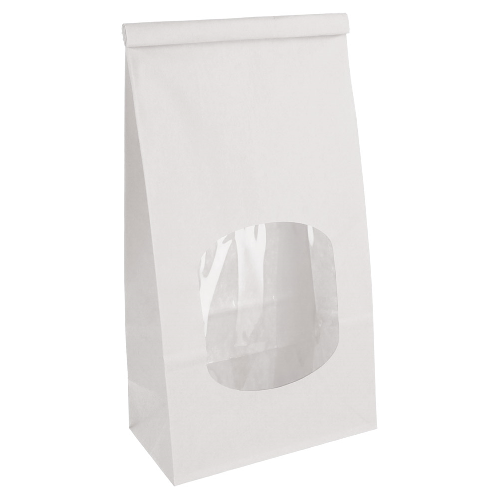 260.73-SACCHETTI SOS CON CHIUSURA CON FINESTRA 1800 GR 60 G/M2 + 25µ OPP 12+6,5x24,6 CM BIANCO CELLULOSA (50 u.)