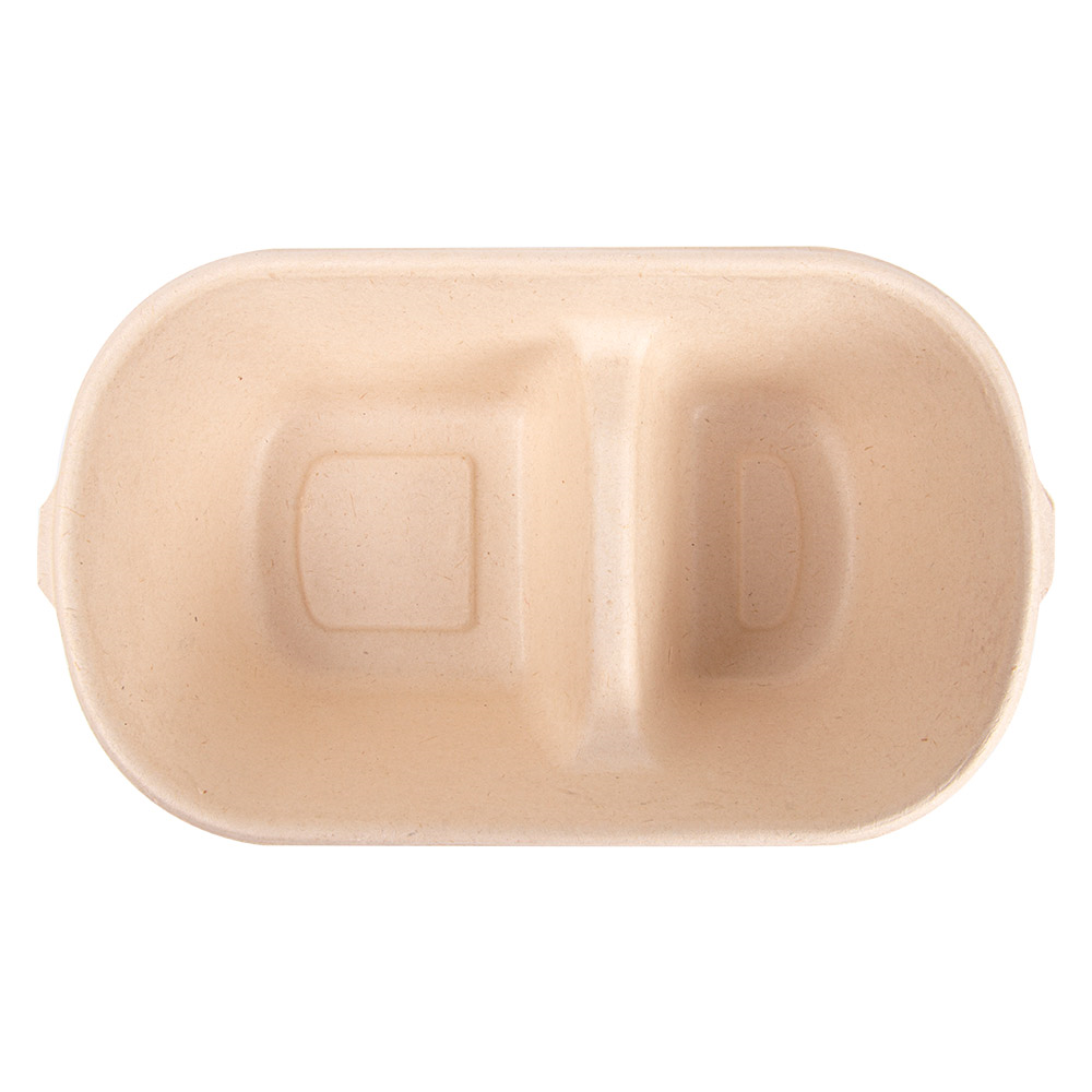 320.54-LUNCH BOXES 2 SCOMPARTI 'BIONIC' 1000 ML 22x12,9x6,85 CM NATURALE BAGASSA (50 u.)