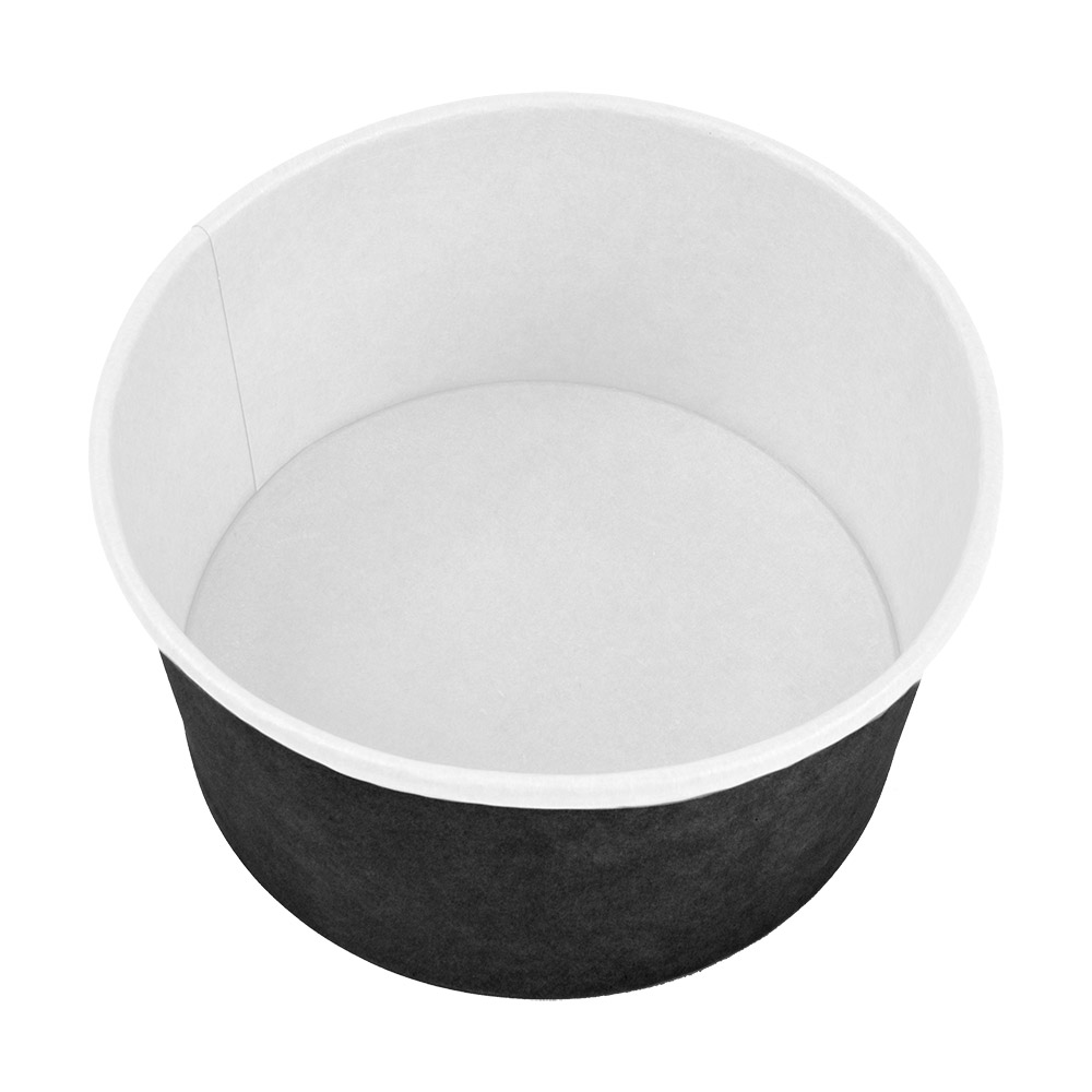 226.36-INSALATIERI 1000 ML - 33,3 oz 300 + 18 PE G/M2 Ø15/12,8x7,5 CM NERO CARTONE (50 u.)