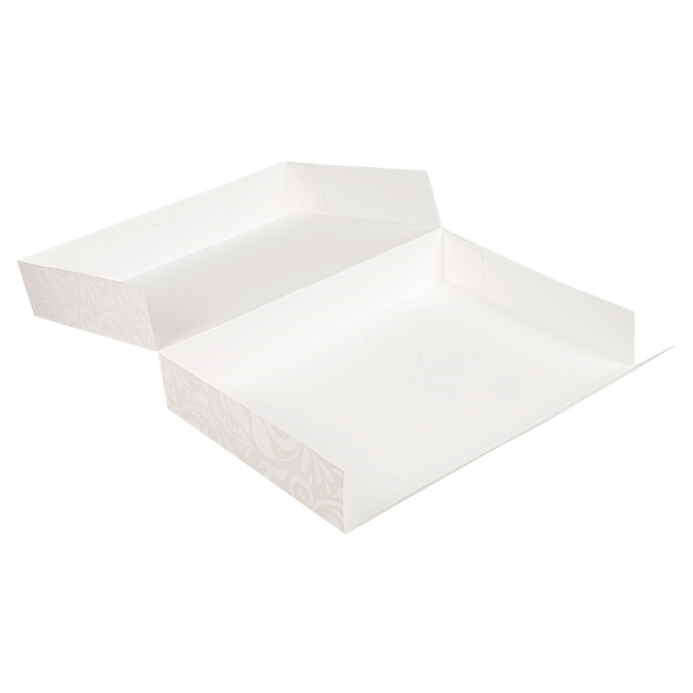 256.53-SCATOLE CATERING, PIANA 'THEPACK' DAMASCO 34x25x6 CM BIANCO CARTONE NANO-MICRO (50 u.)