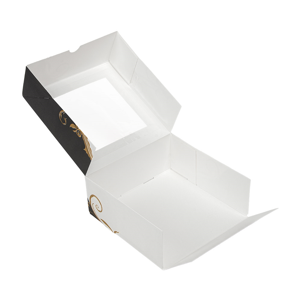 204.69-SCATOLE PER PASTICCERIA CON FINESTRA 'THEPACK' CLASSIC 18x18x7,5 CM BIANCO CARTONE NANO-MICRO (50 u.)