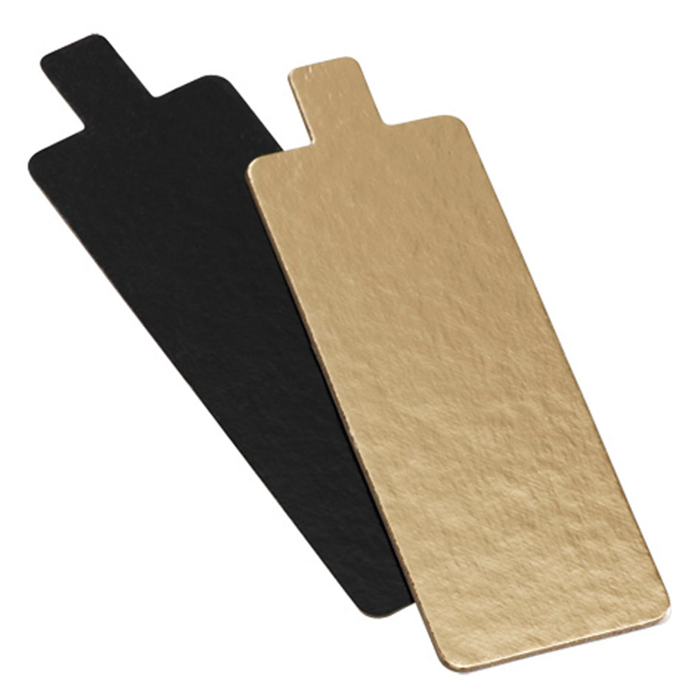 147.22-CARTONE PASTICCERIA DOPPIA FACCIA 950 G/M2 4,5x13 CM ORO NERO CARTONE (250 u.)