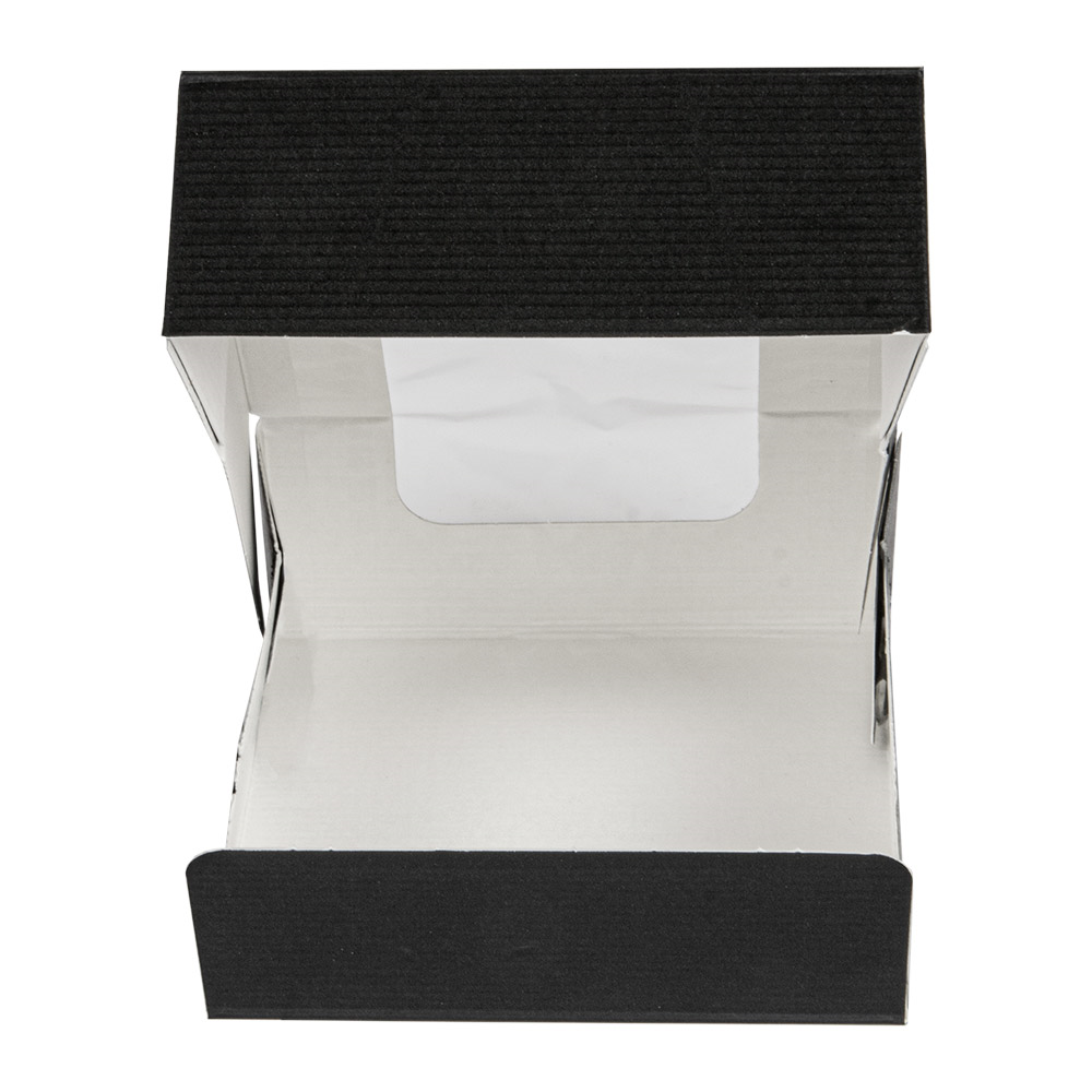 252.24-CONTENITORI SUSHI+FINESTRA 'THEPACK' 10x10x4 CM NERO CARTONE NANO-MICRO + OPP (50 u.)