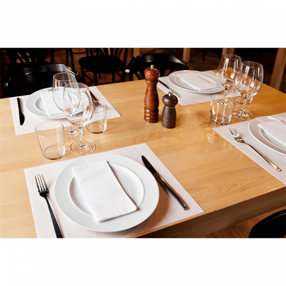 230.80-TOVAGLIOLI ECOLABEL P. 1/6 'DOUBLE POINT' 18 G/M2 30x40 CM BIANCO TISSUE (50 u.)