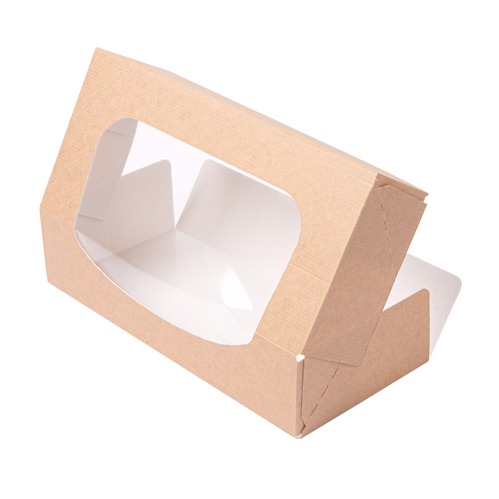 253.37-CONTENITORI SUSHI+FINESTRA 'THEPACK' 19,7x9x4,5 CM MARRONE CARTONE NANO-MICRO + OPP (50 u.)