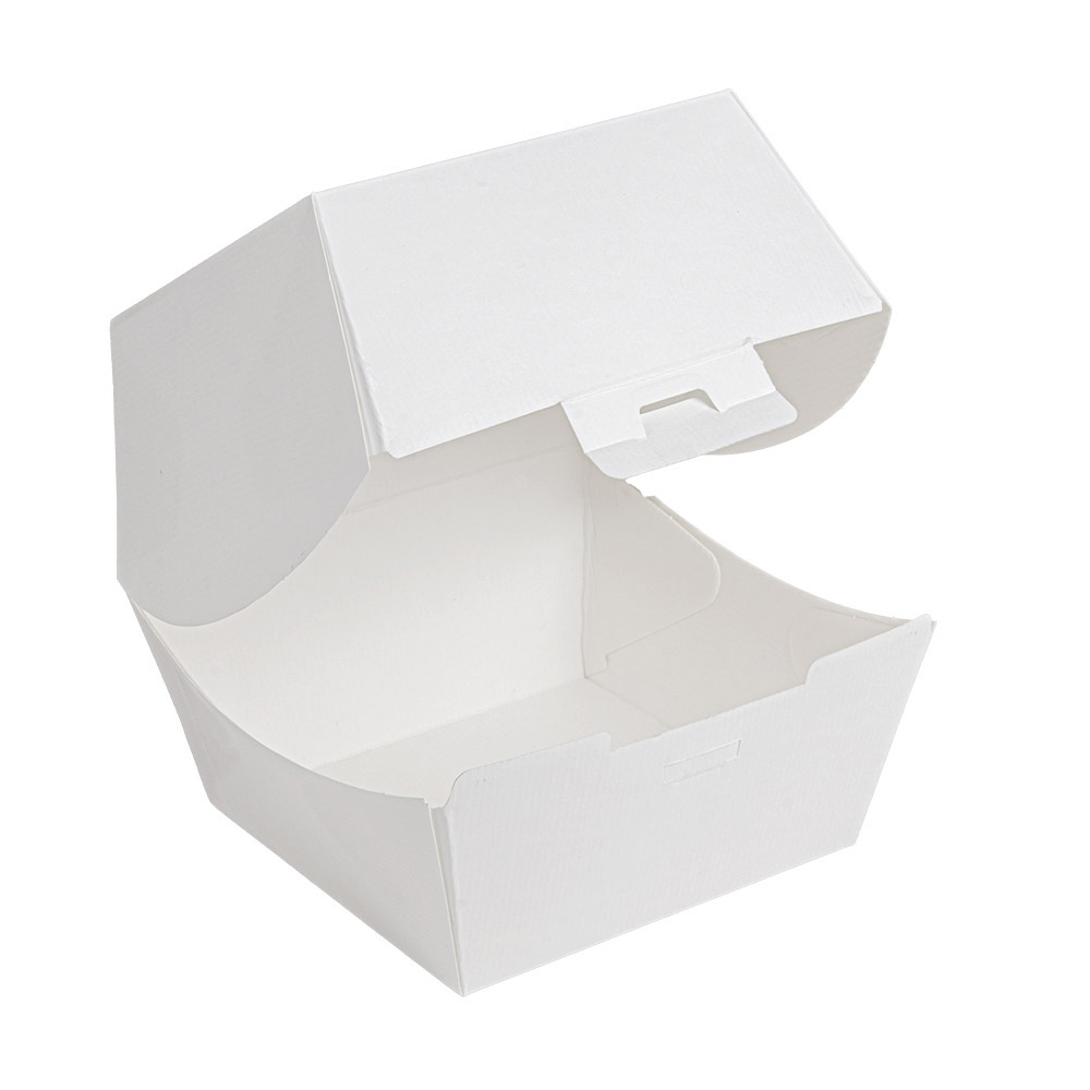 277.79-SCATOLE HAMBURGER 'THEPACK' 14,4x14x11,5 CM (XL TALLER) BIANCO CARTONE NANO-MICRO (50 u.)