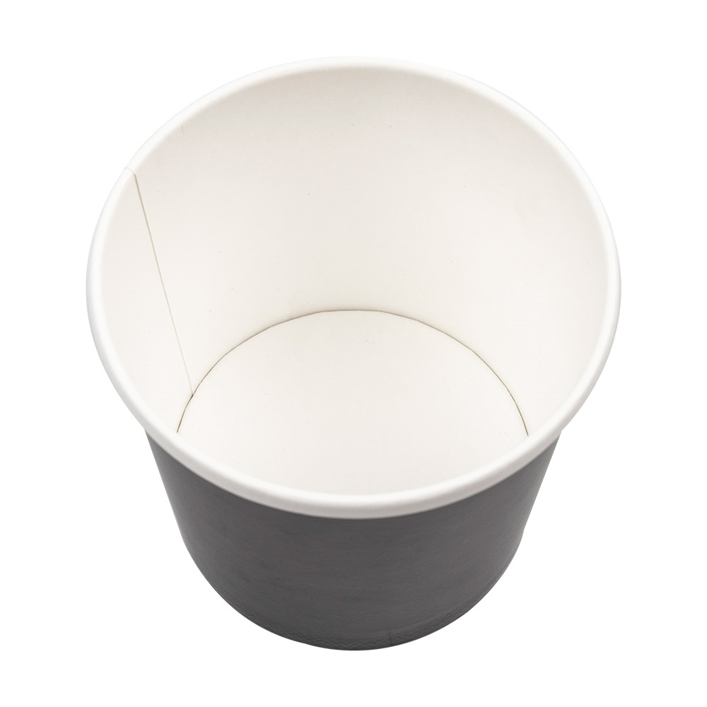 226.44-CONTENITORI CON COPERCHI 780 ML - 26 oz 330 + 18 PE G/M2 Ø11,7/9,2x11 CM NERO CARTONE (25 u.)