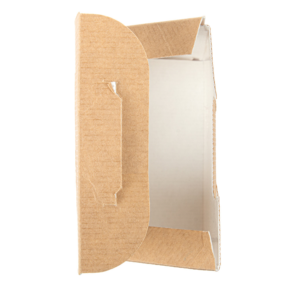 253.57-SCATOLE TORTILLA-WRAP CON FINESTRA 'THEPACK' 9,2x5,1x9,2/12,5 CM NATURALE CARTONE NANO-MICRO + OPP (100 u.)