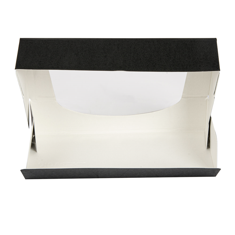 252.25-CONTENITORI SUSHI+FINESTRA 'THEPACK' 19,7x9x4,5 CM NERO CARTONE NANO-MICRO + OPP (50 u.)