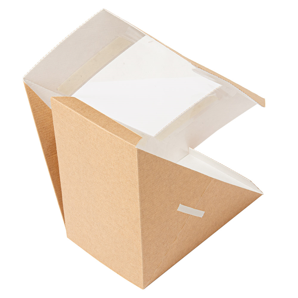 253.55-SCATOLE PANINO DOPPIO CON FINESTRA 'THEPACK' 12,4x12,4x7,5 CM NATURALE CARTONE NANO-MICRO + OPP (50 u.)