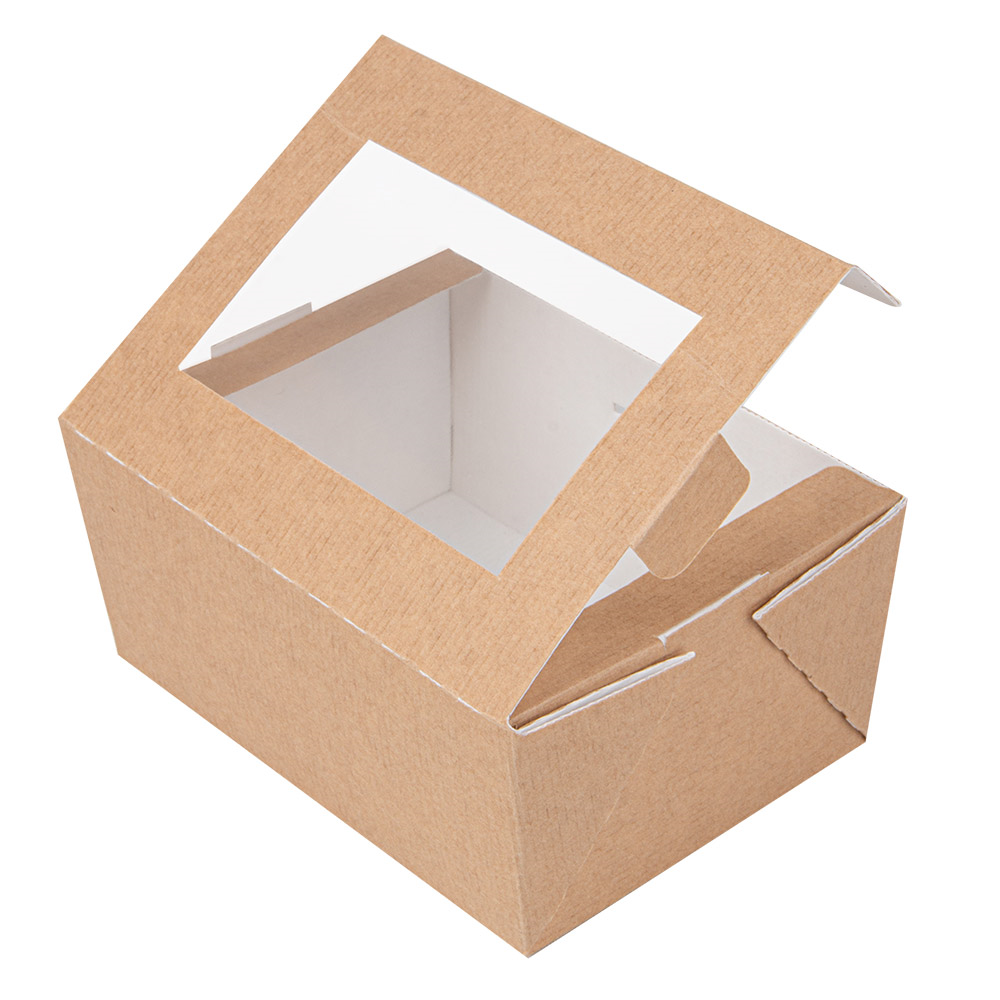 253.60-SCATOLE CON FINESTRA 'THEPACK' 500 ML 8,5x12x5,5 CM NATURALE CARTONE NANO-MICRO + OPP (50 u.)