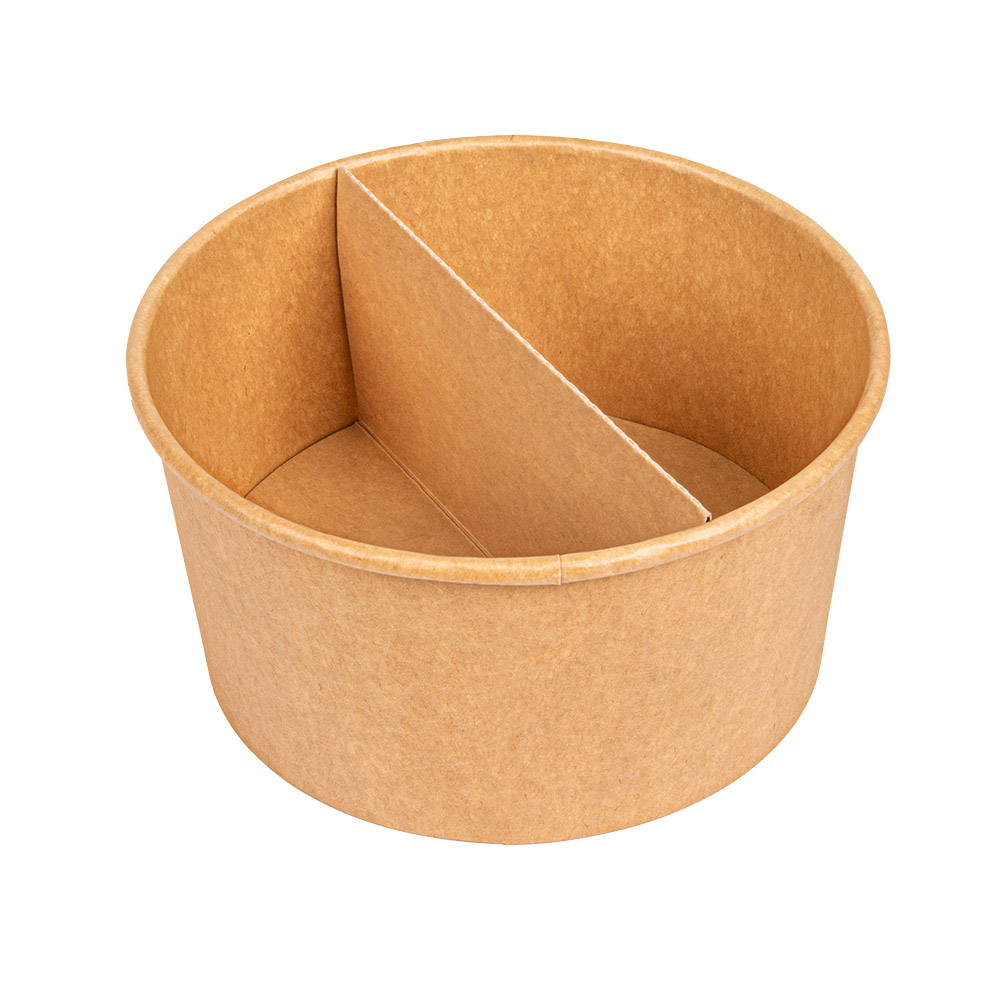 269.10-SEPARATORE 2 COMPARTIMENTI INSALATIERA 226.64 300 + 18 PE G/M2 Ø25,4/14x6,3 CM NATURALE KRAFT (100 u.)
