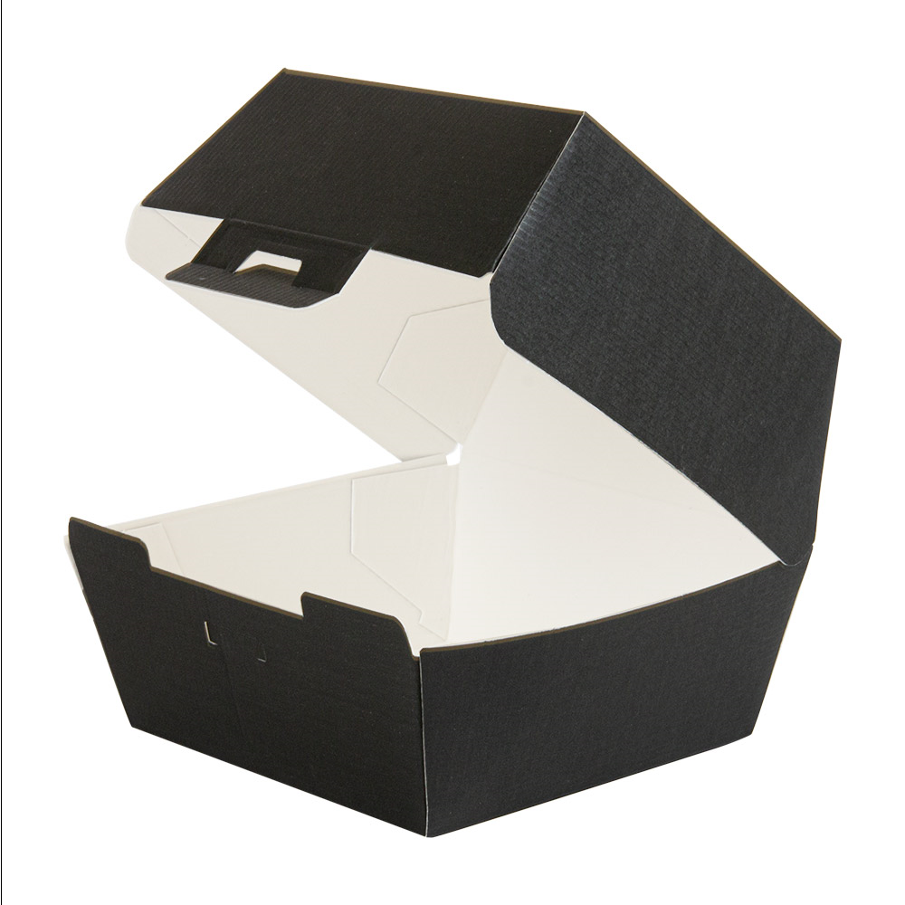 234.12-SCATOLE HAMBURGER 'THEPACK' 13x12,5x9 CM (M) NERO CARTONE NANO-MICRO (50 u.)