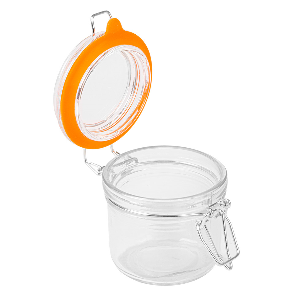198.27-VASETTO CONSERVE + CHIUSURA CLIP WAKI GLASS 200 ML Ø 8,3x8,5 CM TRASPARENTE CRISTAL