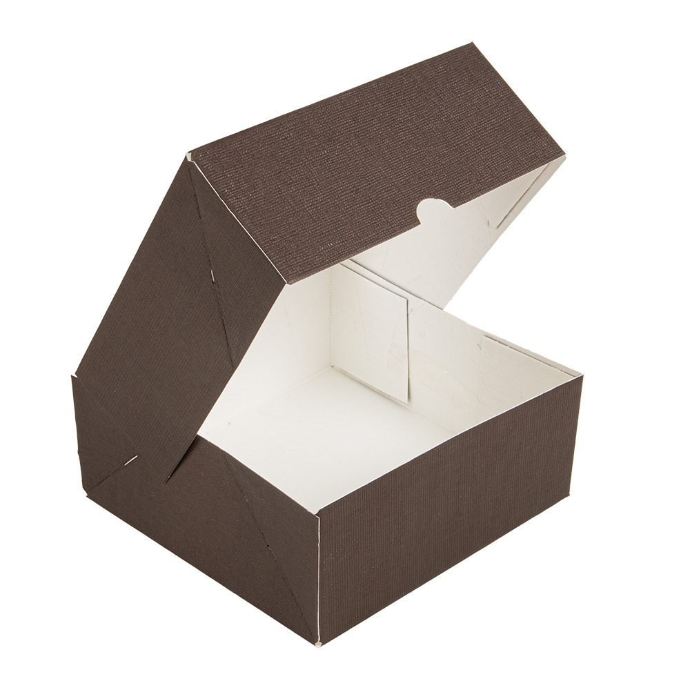 269.61-SCATOLE PER PASTICCERIA CON FINESTRA 'THEPACK' 18x18x7,5 CM CIOCCOLATO CARTONE NANO-MICRO + OPP (50 u.)