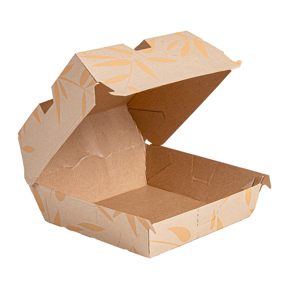 274.15-SCATOLE HAMBURGER 'THEPACK-FEEL GREEN' 14,7x14x7 CM NATURALE CARTONE NANO-MICRO (50 u.)