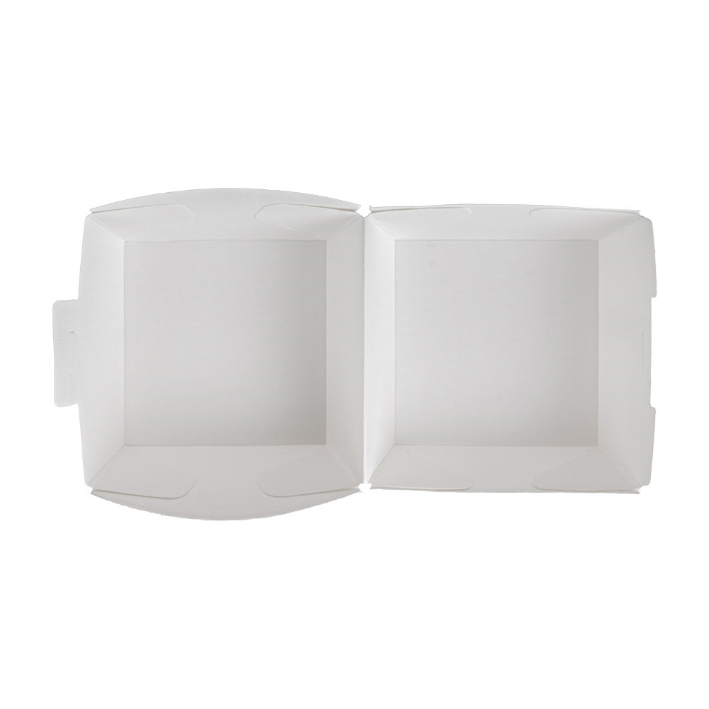 277.79-SCATOLE HAMBURGER 'THEPACK' 14,4x14x11,5 CM (XL TALLER) BIANCO CARTONE NANO-MICRO (50 u.)