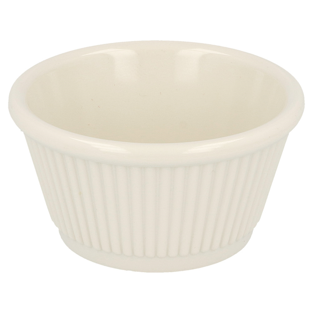 197.48-RAMEQUINS SCANALATI ASAMI WARE 90 ML Ø 7,8x3,4 CM AVORIO MELAMINA (1 u.)