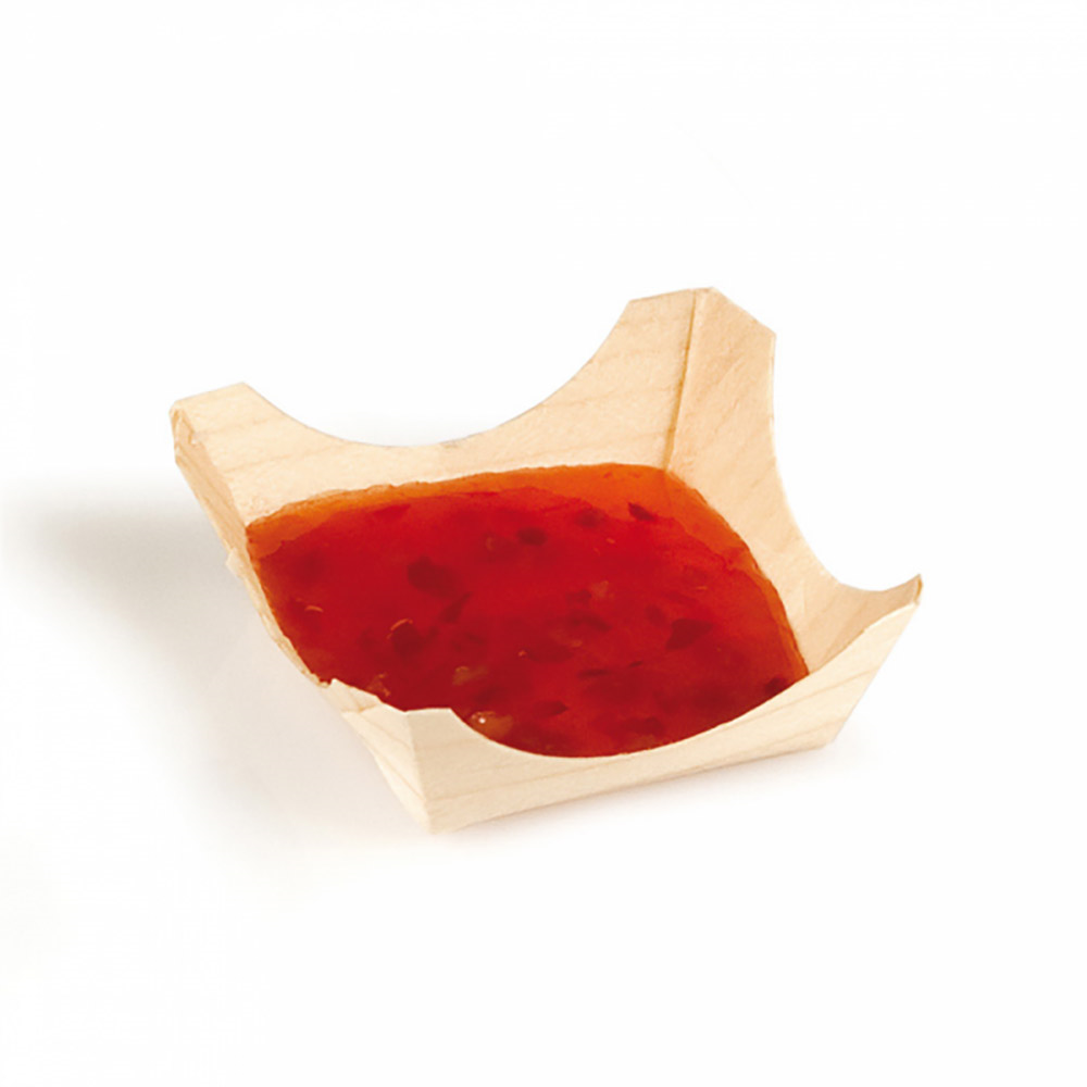191.86-BARCHETTE IN FOGLIA DI PIOPPO 'WOOD' 6x6x2,5 CM NATURALE LEGNO (100 u.)