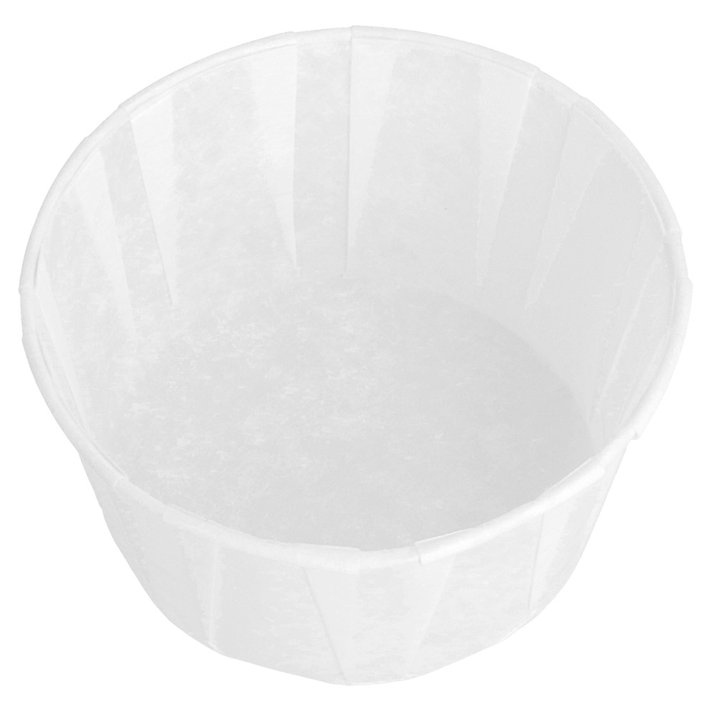 126.81-TERRINA DI CARTA PLISSETTATA 165 ML (5,5 oz) 80 G/M2 Ø8/6x4,3 CM BIANCO PERGAMANA ANTIGRASSI (250 u.)
