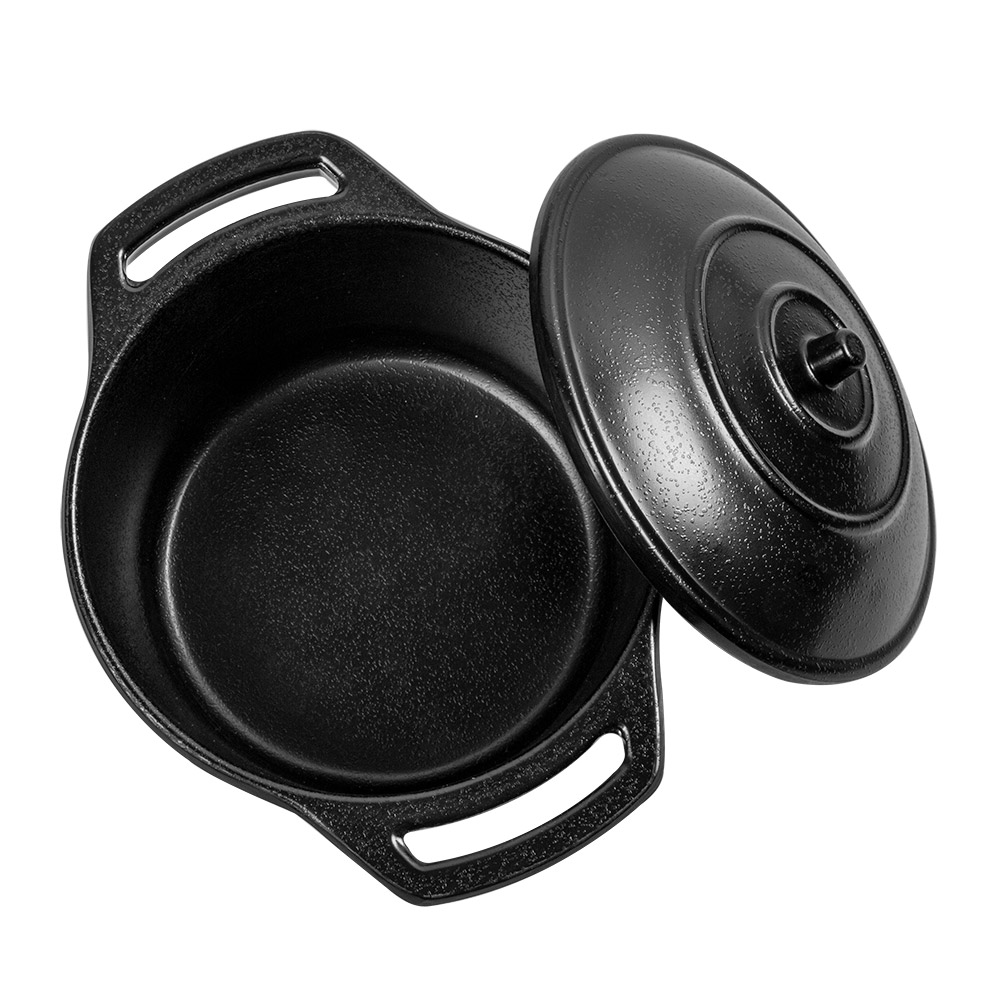 225.88-PENTOLE CUCINA CON MANIGLIE E COPERCHIO ASAMI WARE 300 ML Ø10,5x6,5 CM NERO MELAMINA (1 u.)