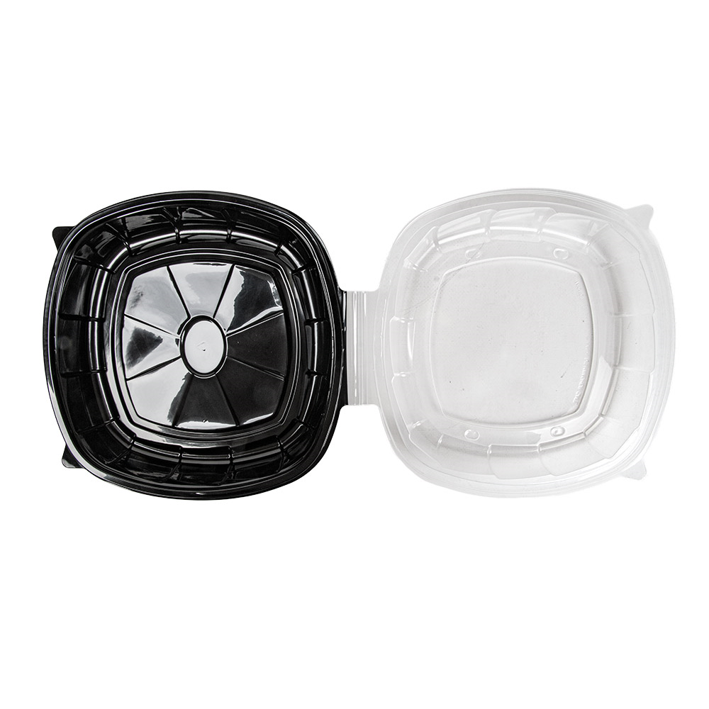 267.00-CONTENITORE COPERCHIO CERNIERA MICROONDE 1370 ML 25,1x25,8x7,4 CM NERO PP (100 u.)